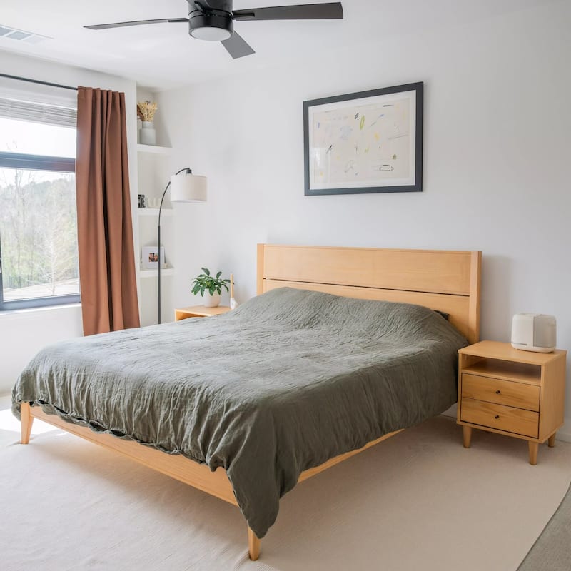 Grain Wood Furniture Mid Century Panel Bed