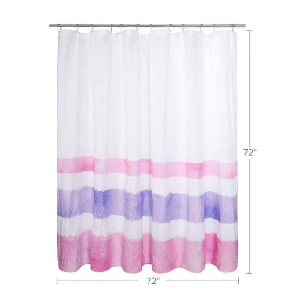 dimension image slide 2 of 4, Crinkle Stripe Textured Shower Curtain