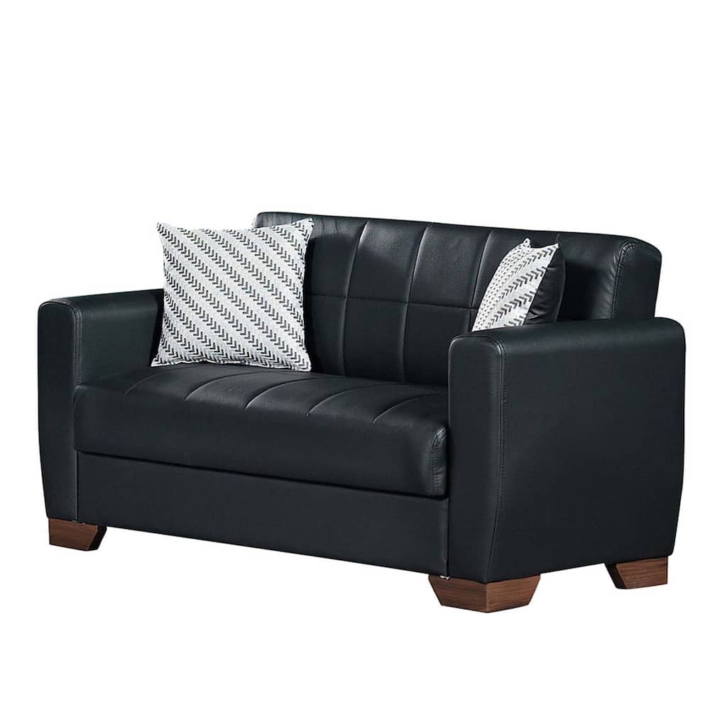 Collection Upholstered Convertible Loveseat With Storage