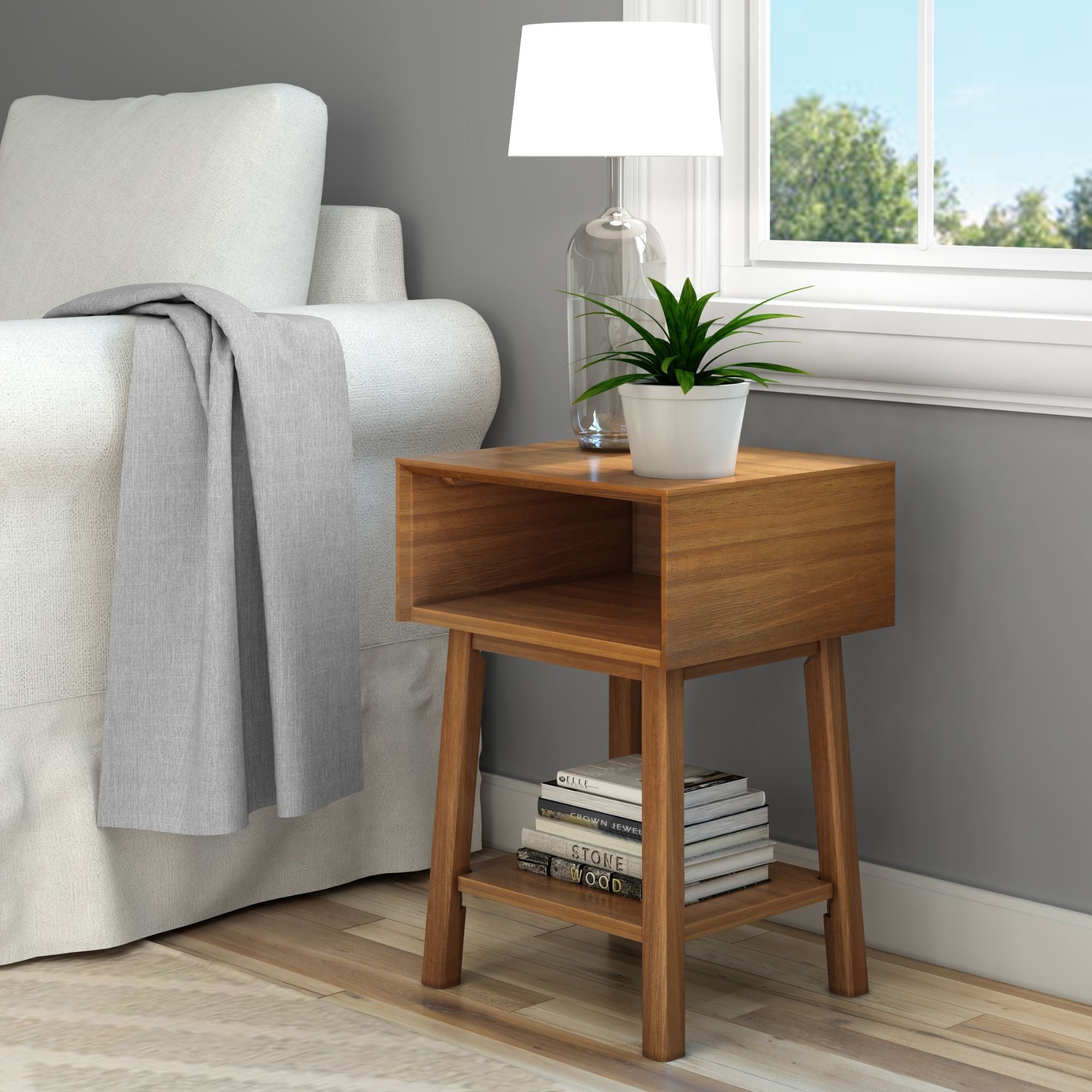 Mid-Century Modern Cubby Nightstand