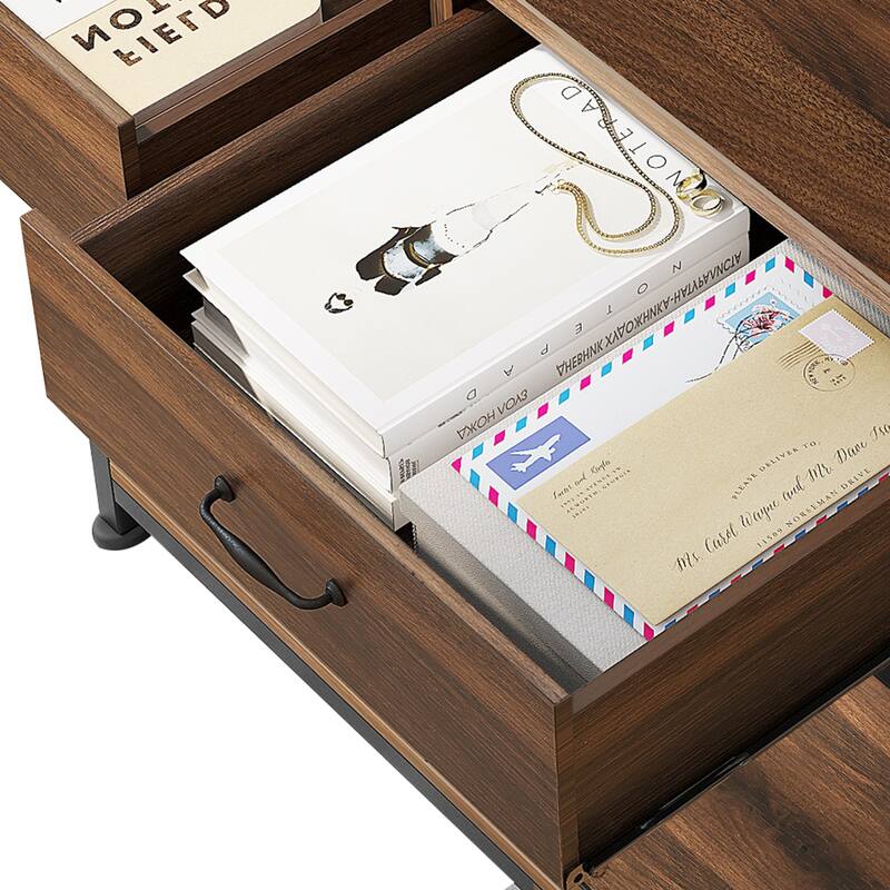 Dog Crate Furniture with Storage Shelves And Charging Station