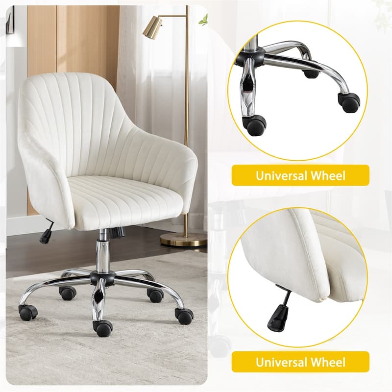 Modern Velvet Home Office Leisure Desk Swivel Chair with Adjustable Height