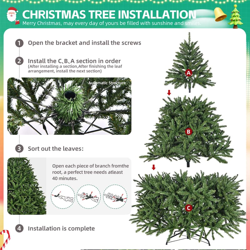GDFStudio - Ethan Guide to the Elegant 7ft Artificial Christmas Tree - Green