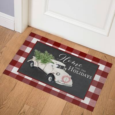 WHITE TRUCK Indoor Floor Mat By Kavka Designs