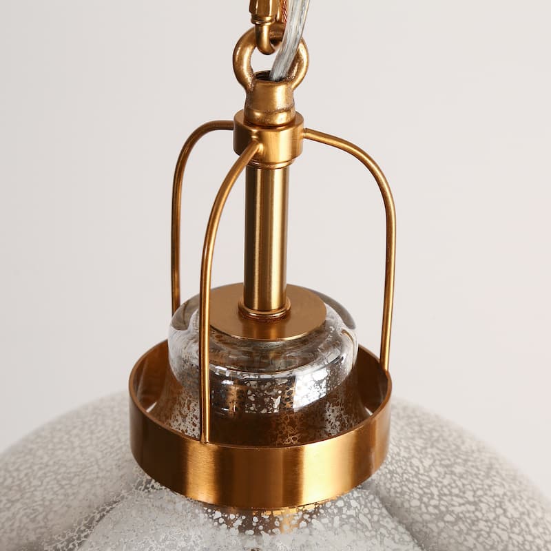 Swara Modern 1-Light Textured Glass Pendant Light for Kitchen Island Dining Room - D 11" x H 10.2"