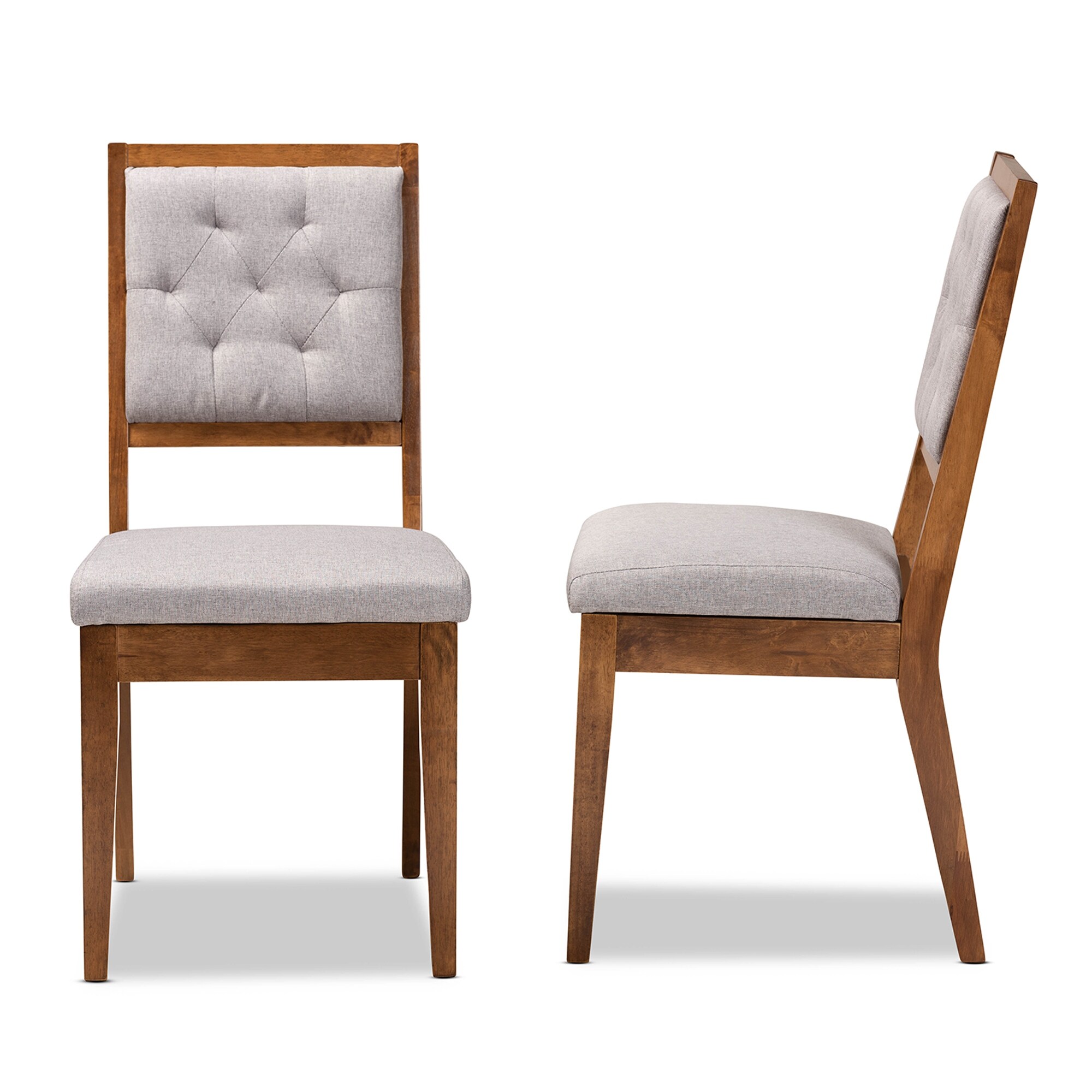 木製ダイヤモンドパターン椅子 Gideon Modern & Contemporary Diamond-tuffed Wood Dining Chair Set
