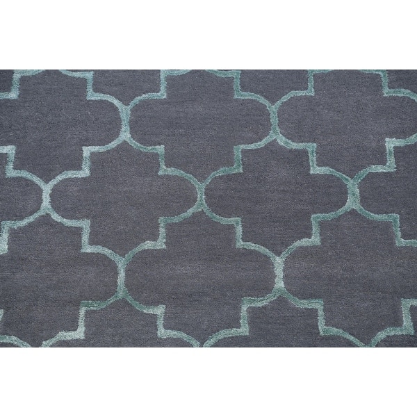 Hand Tufted Wool Silk Modern Trellis Oriental Area Rug Foyer Carpet 4 0 X 6 0 On Sale Overstock 31717313