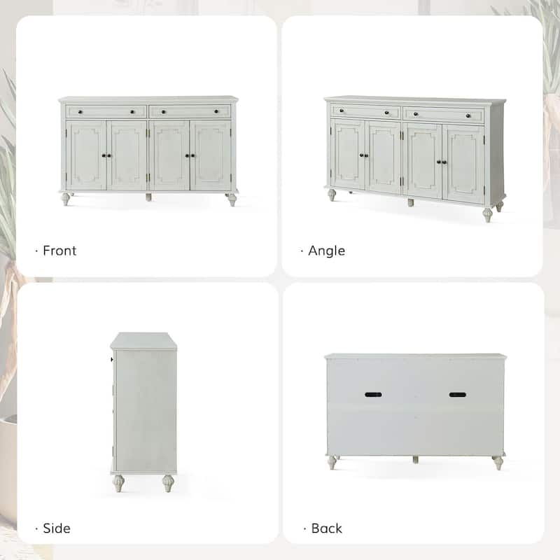 Ruby 58''Traditional Wide 2 Drawer Sideboard with Adjustable Shelves By HULALA HOME