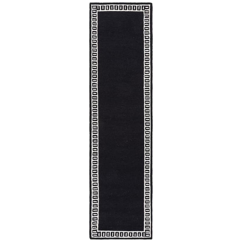 SAFAVIEH Handmade Metro Aneta Wool Rug - 2'3" x 9' Runner - Charcoal/Ivory
