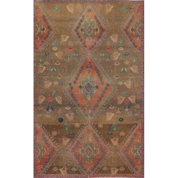 slide 1 of 20, Tribal Traditional Shiraz Persian Area Rug Hand-knotted Wool Carpet - 4'7" x 7'7"