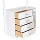 preview thumbnail 25 of 84, Modern Teddy Fleece Loft Bed with Storage Shelf, Drawers & Desk, Multi-Functional Wood Loft Bed Frame w/Soft Padding