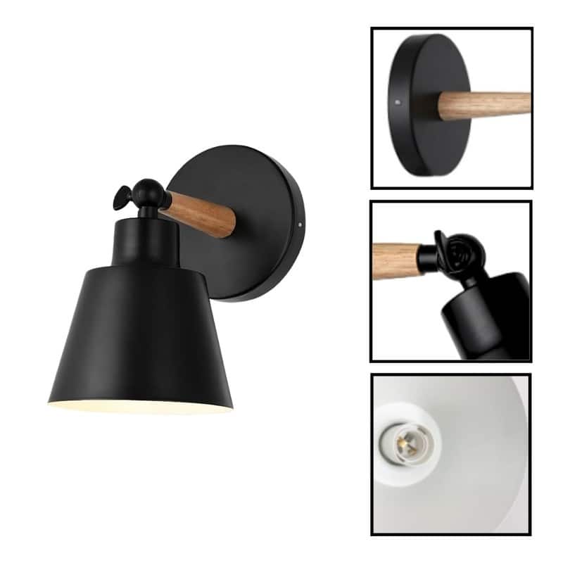 2 Pack wall lighting black wireless lights for wall iron wall sconce