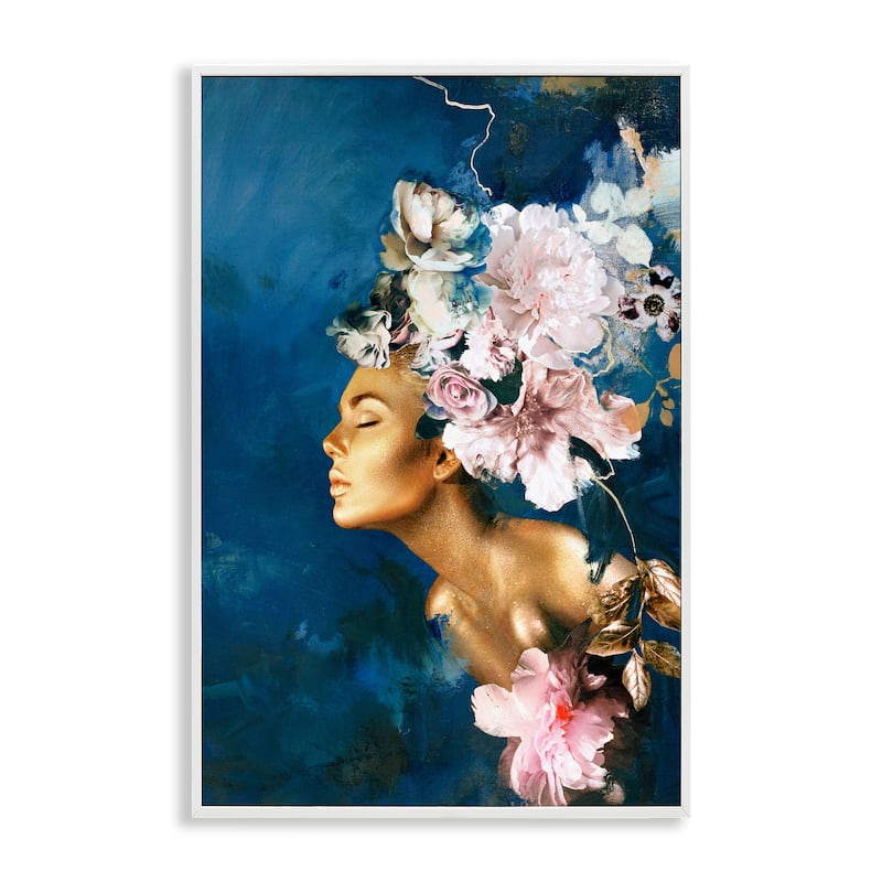 Stupell Sophisticated Floral Woman Framed Giclee Art Design By Design Fabrikken - 20 x 30 - White