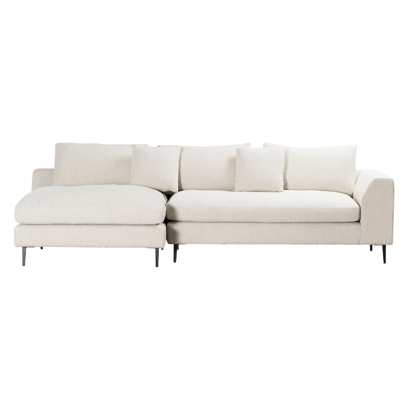 Oslo 113-inch Modern Sectional Sofa with Chaise in Boucle