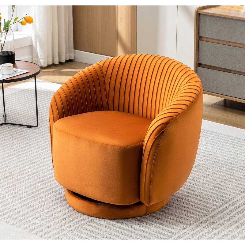 Small Milvo Velvet Swivel Barrel Chair