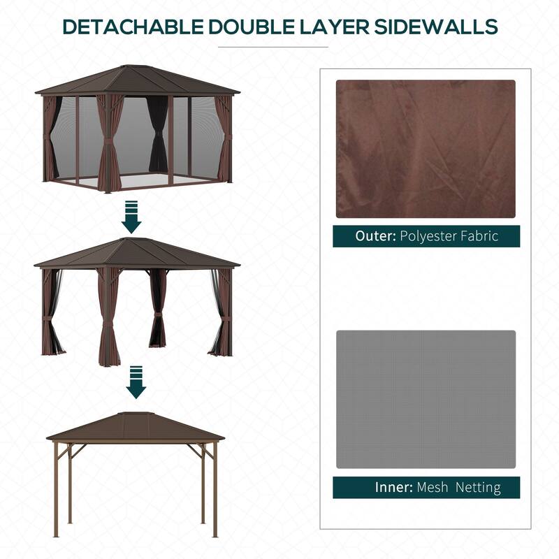 Outsunny Aluminum Frame Hardtop Gazebo