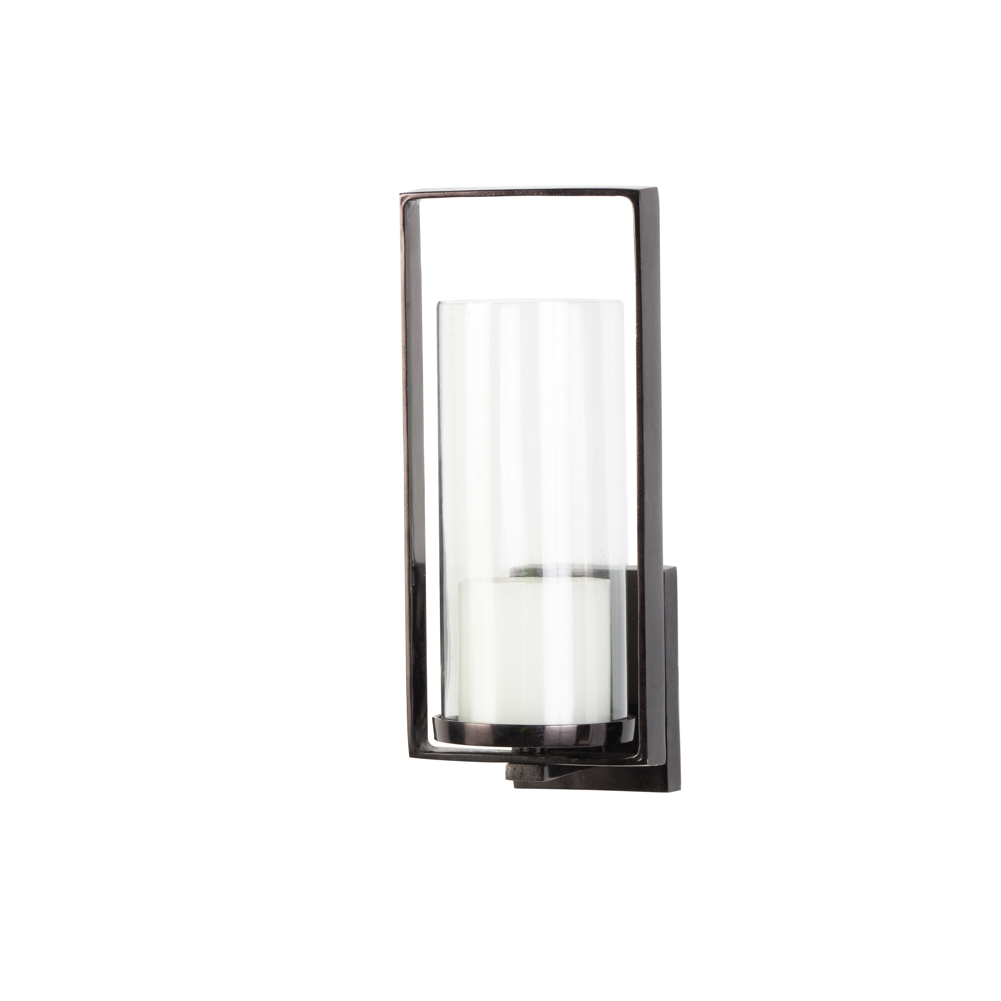 Metal Geometric Minimalistic Rectangular Wall Sconce - Black - Roche River Decor - 7"W x 7"L x 16"H