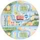 preview thumbnail 3 of 1, SAFAVIEH Santa Monica Kids Xaveria Machine Washable & Slip Resistant Rug 6' Round - Green/Grey - Round