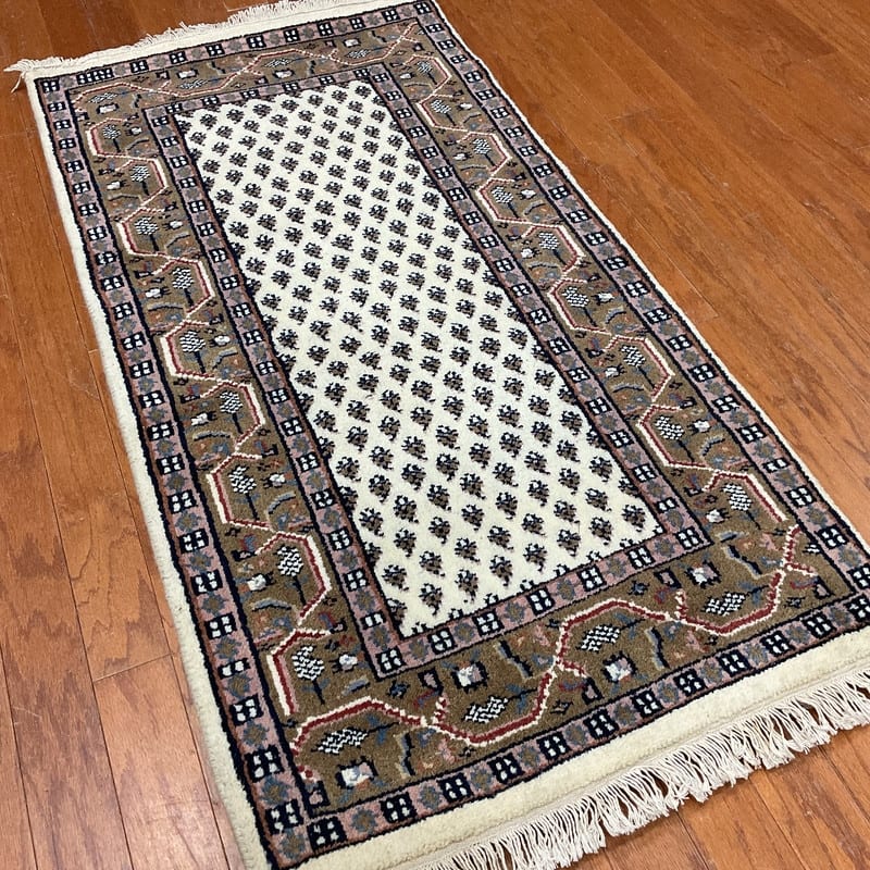 HERAT ORIENTAL Handmade Mir Wool Rug - 2'5 x 4'9 - Beige