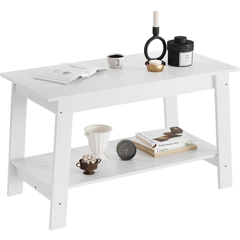 Coffee Table, 31.49'' Small Living Room Tables - White