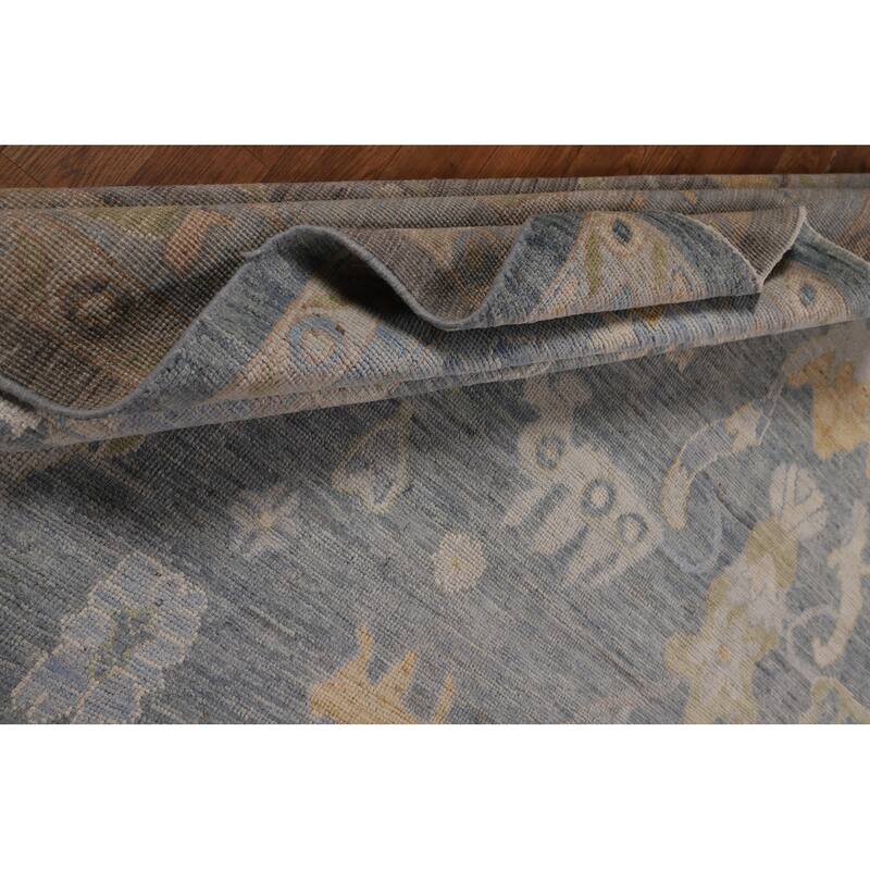 Grays & Blues Oushak Vegetable Dye Area Rug Handmade Wool Carpet - 9'2"x 12'0"