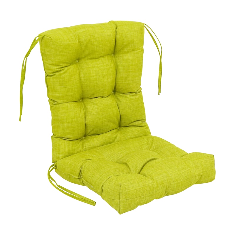 Multi-section Tufted Outdoor Seat/Back Chair Cushion (Multiple Sizes) - 18" x 38" - Lime