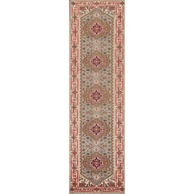 Grey Heriz-Serapi Oriental Runner Rug Handmade Wool Carpet - 2'6"x 12'0"