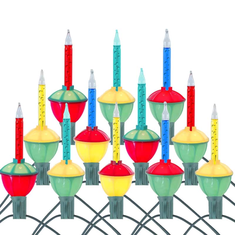 7 Light Traditional Christmas Bubble Light Set, Red and Yellow Liquid, 6 Feet - Red/Yellow/Blue/Teal