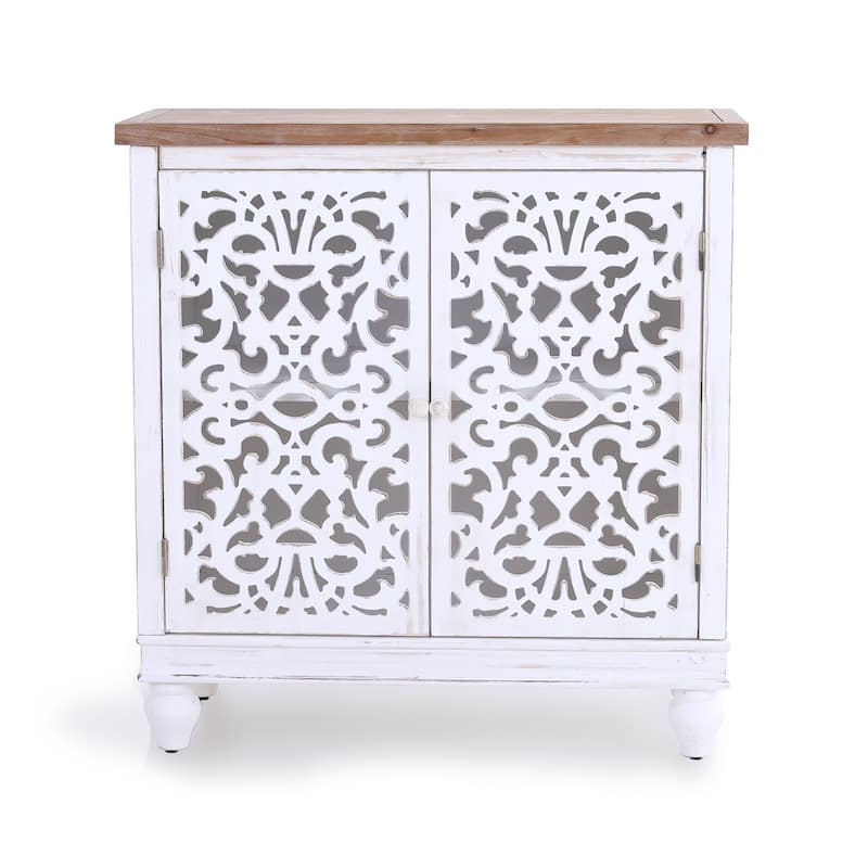 2-door Intricate Traditional Antique Storage Cabinet