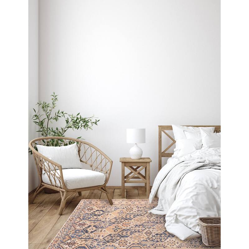 ECARPETGALLERY Hand-knotted Antalya Vintage Dark Navy Wool Rug - 6'8 x 9'9