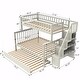 preview thumbnail 6 of 10, Convertible Bunk Bed with Trundle, Storage, Safety Guardrails, Modern Design for Kids