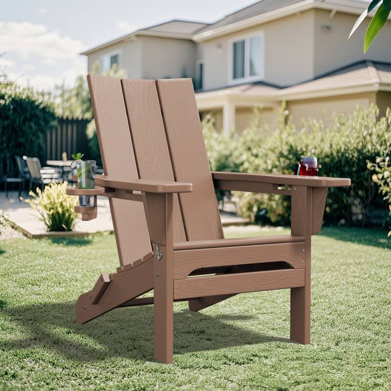 Foldable HDPE Modern Chair with Dual Cup Holders