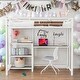 preview thumbnail 1 of 16, Modern Twin Size Loft Bed With Desk And Whiteboard And 3 Shelves And Ladder for Bedroom White