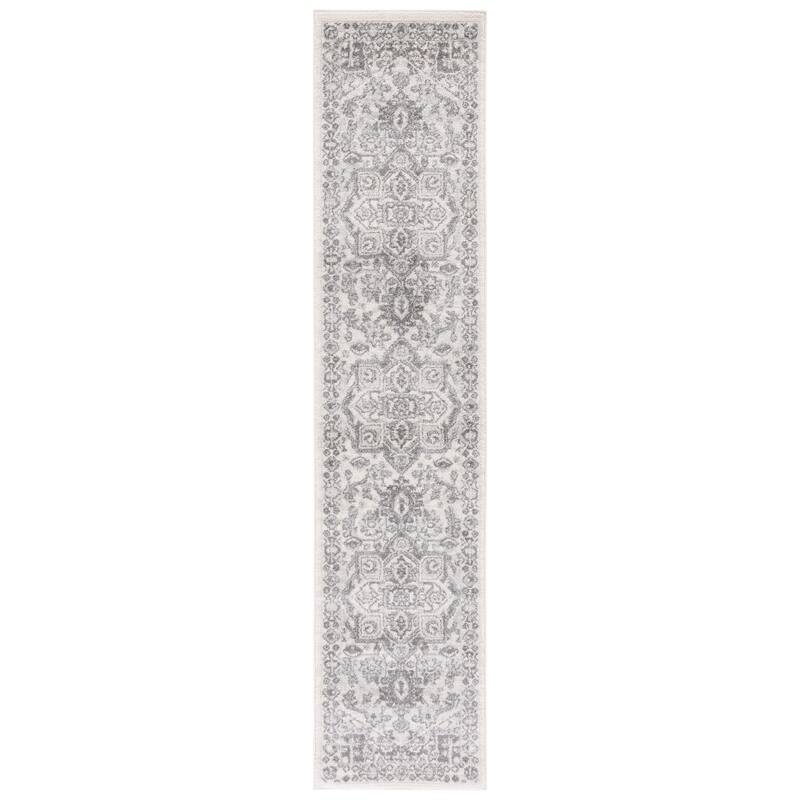 SAFAVIEH Tulum Doralice Bohemian & Eclectic Rug - 2' x 9' Runner - Ivory/Grey