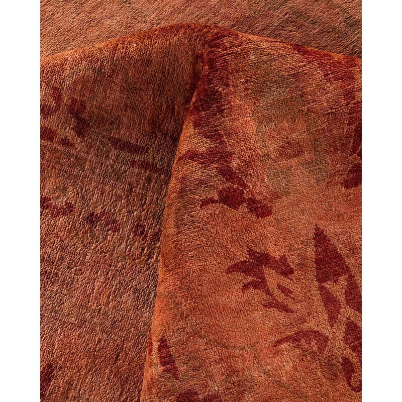 Overdyed, One-of-a-Kind Hand-Knotted Area Rug - Brown - 9' 3" x 11' 10"