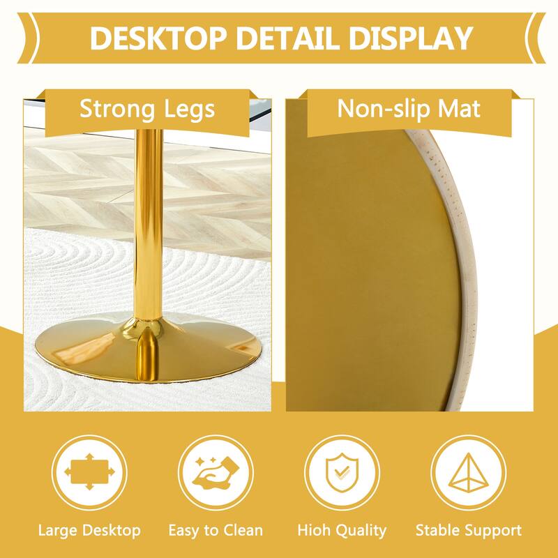 Rectangular Glass Top Dining Table with Metal Legs Modern Minimalist Design