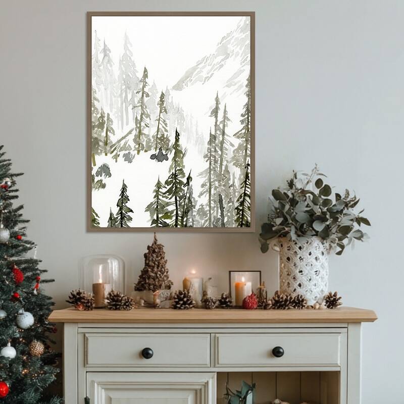 Continental Divide II by Jacob Green Framed Canvas Wall Art Print - Sylvie Dark Gold