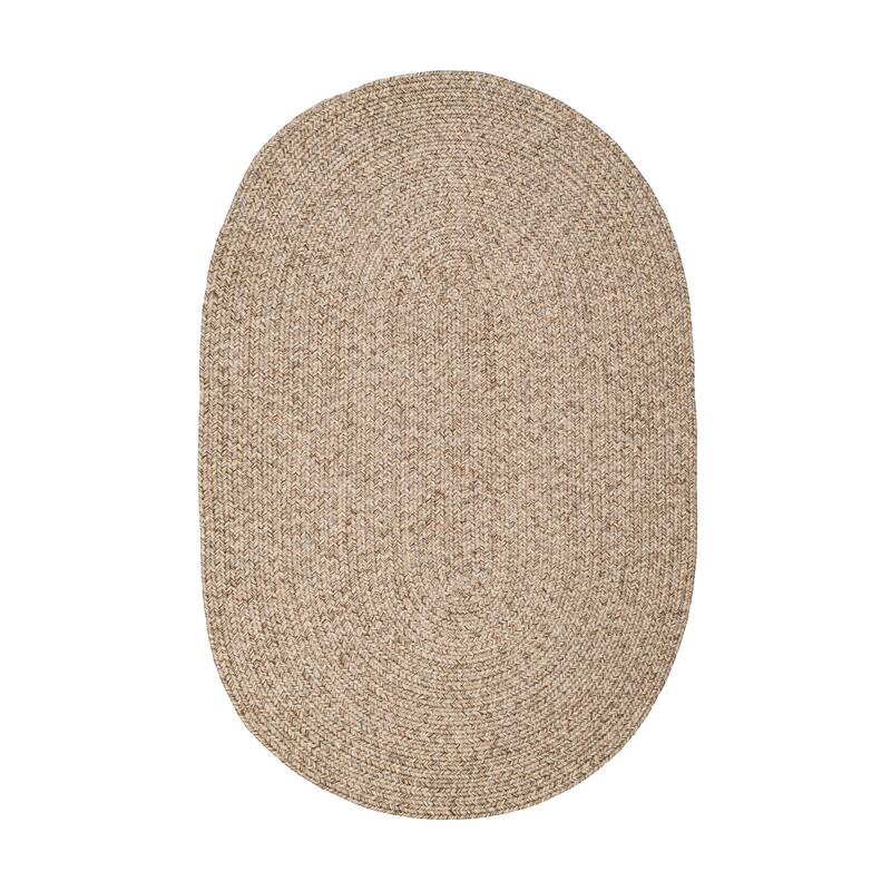 Rhody Rug Sandi Indoor/Outdoor Braided Rug - 8 ft x 11 ft - Oatmeal