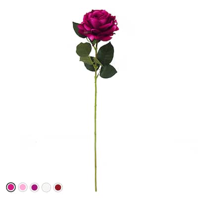 Set of 3 Large Artificial Velvet Rose Flower Stem Spray 30in
