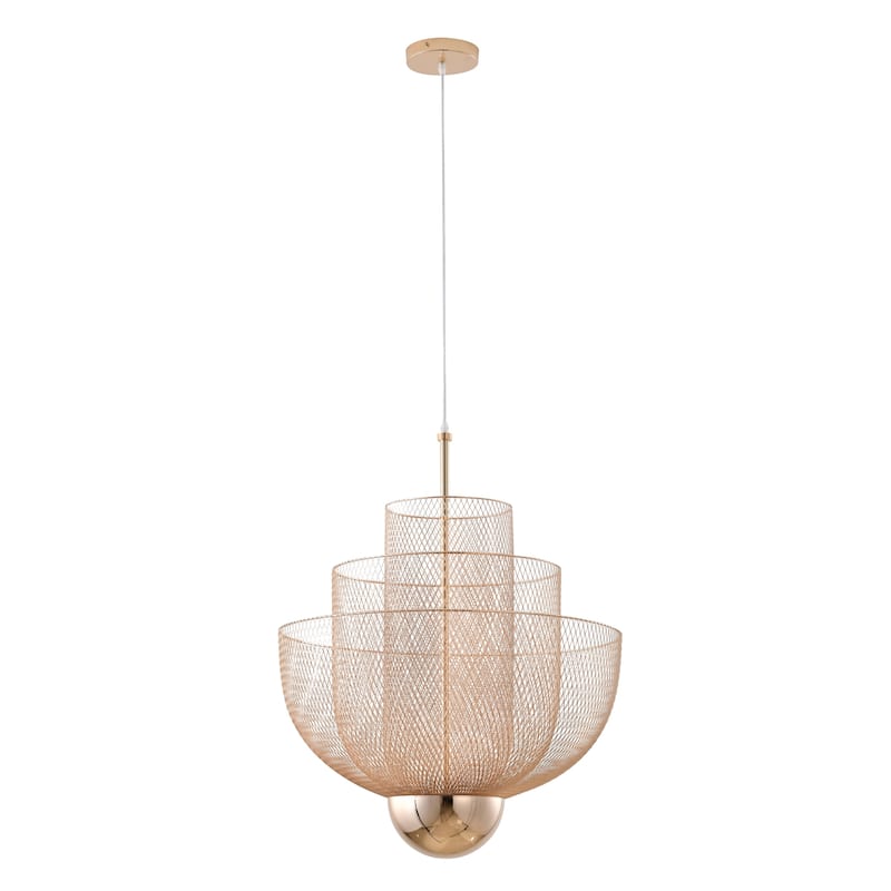 Gold Metal LED 3 Tier Chandelier