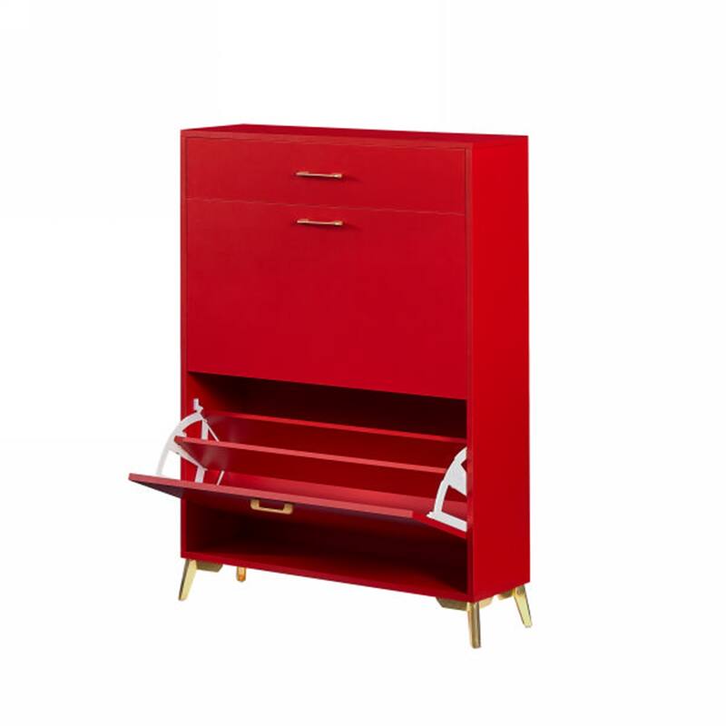 Free Standing Shoe Organizer with 2 Flip Drawers, Hidden Shoe Rack Storage Organizer for Doorway Hallway Closet