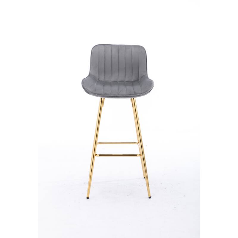Velvet Fabric Swivel Bar Stools Set of 2, Counter Height Bar Chairs with Back, Kitchen Island Stools with Metal Legs