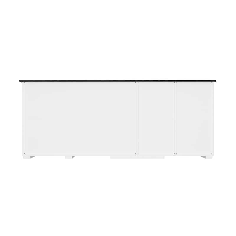 Storage Sideboard with Pet House Modern Home Essential in Black/White