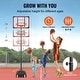 preview thumbnail 11 of 12, Basketball Hoop, Adjustable Height Portable Backboard System, Basketball Hoop & Goal, Kids & Adults Basketball Set with Wheels