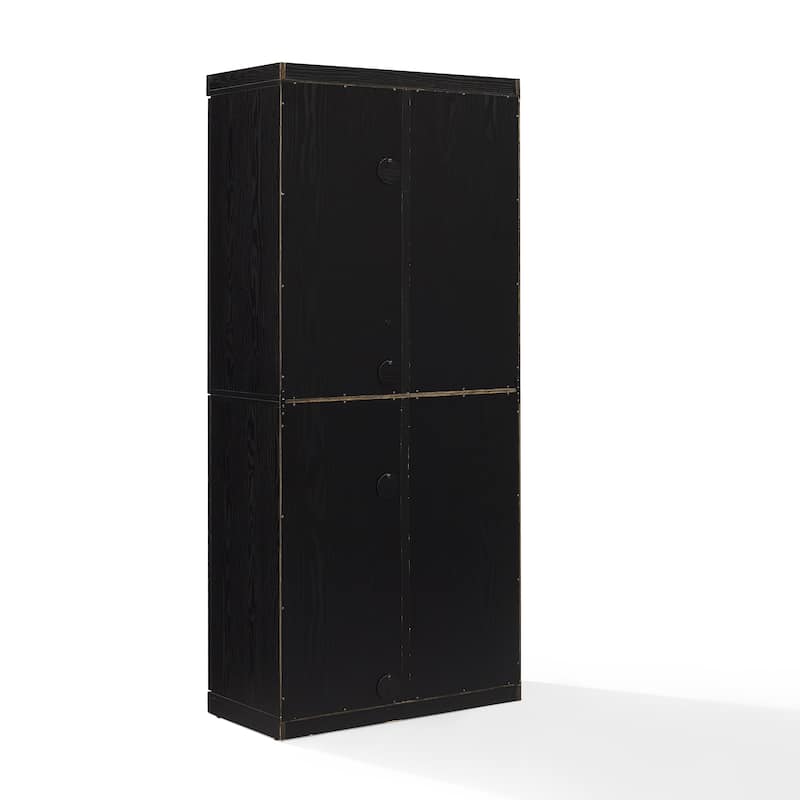 Crosley Essen Pantry Storage Cabinet With Glass Door Hutch
