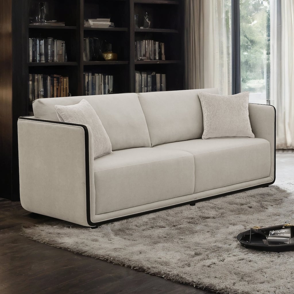 Contemporary Taupe Finish High Density Foam Sofa 1pc