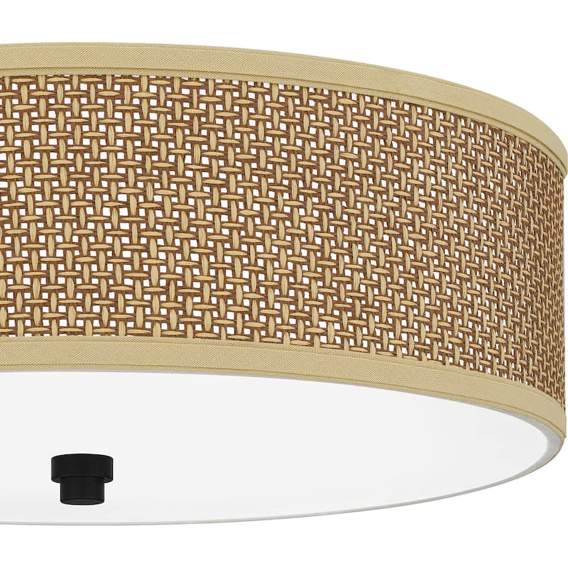 Carson Carrington Fjerritslev 3-light Rattan Flush Mount