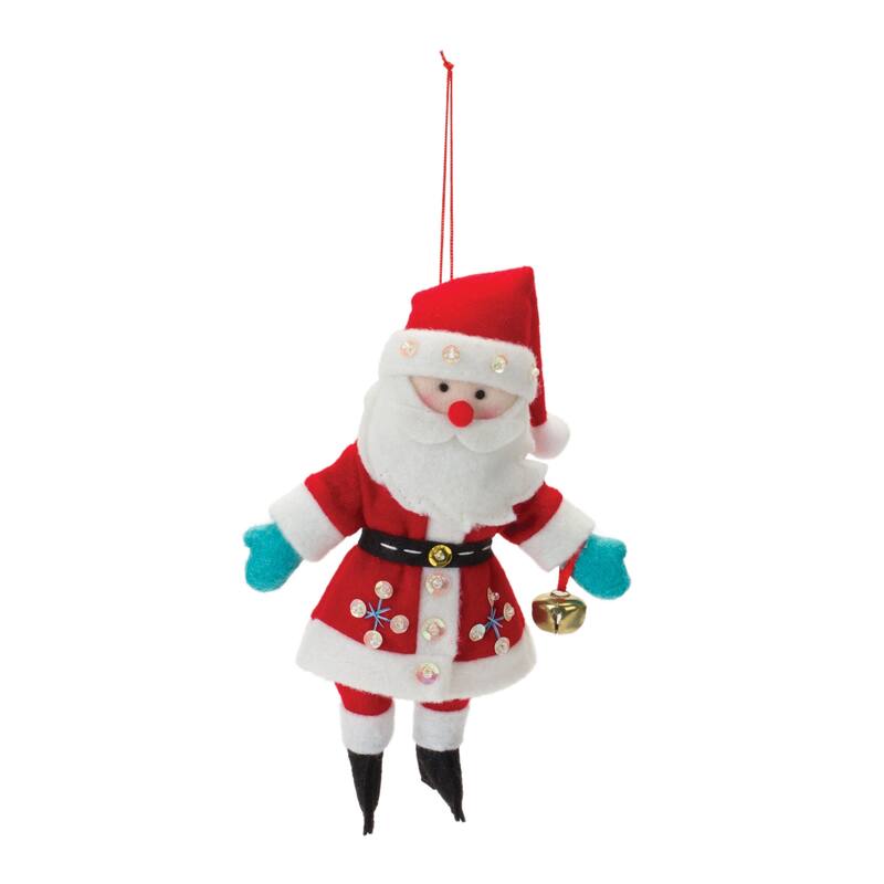 Plush Santa Ornament (Set of 12)