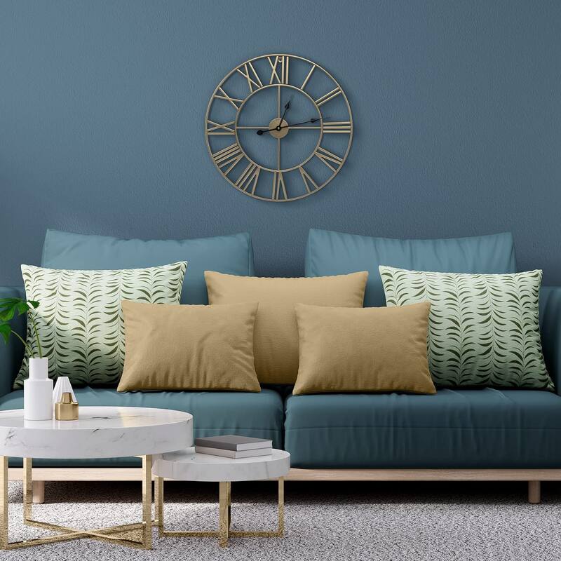 Sorbus Large Decorative Wall Clock, Analog Metal Clock, 24" Round (Gold)