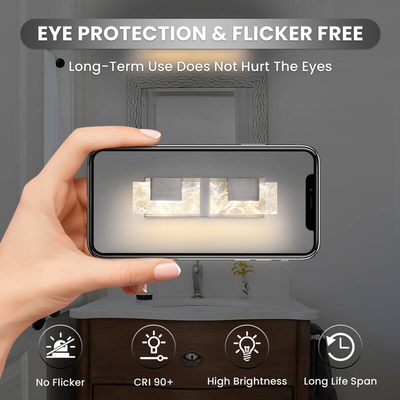 Modern Bathroom Vanity Light LED Dimmable Wall Sconce with UL Certified - 16 inches and above